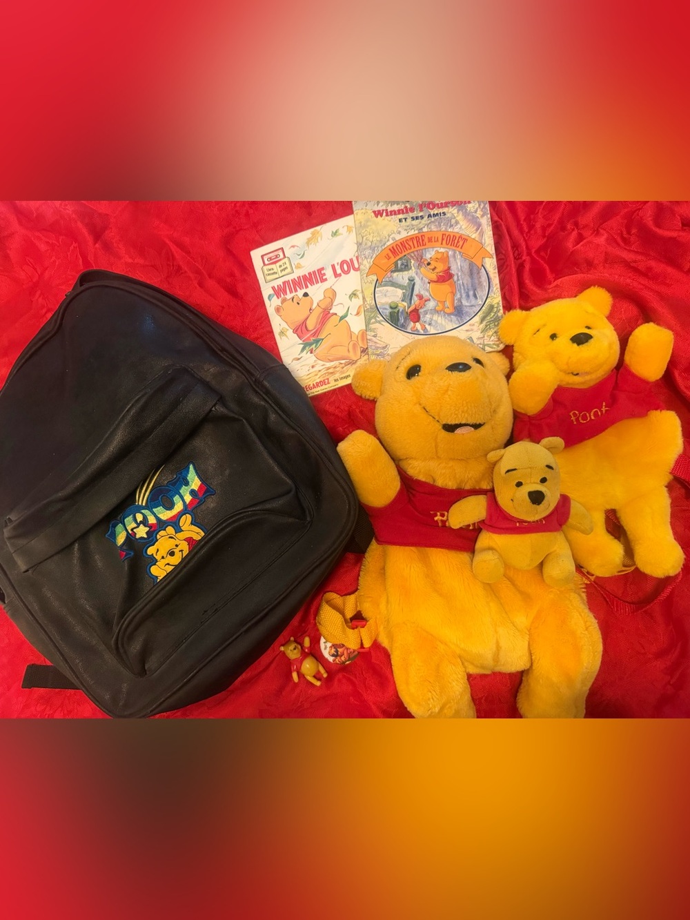 Pooh bear bag pack Bundle - Yellow & Red
